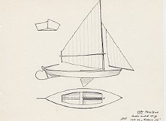 157 USA - Maryland - double ended skiff - vela con 'balance jib' - 1898